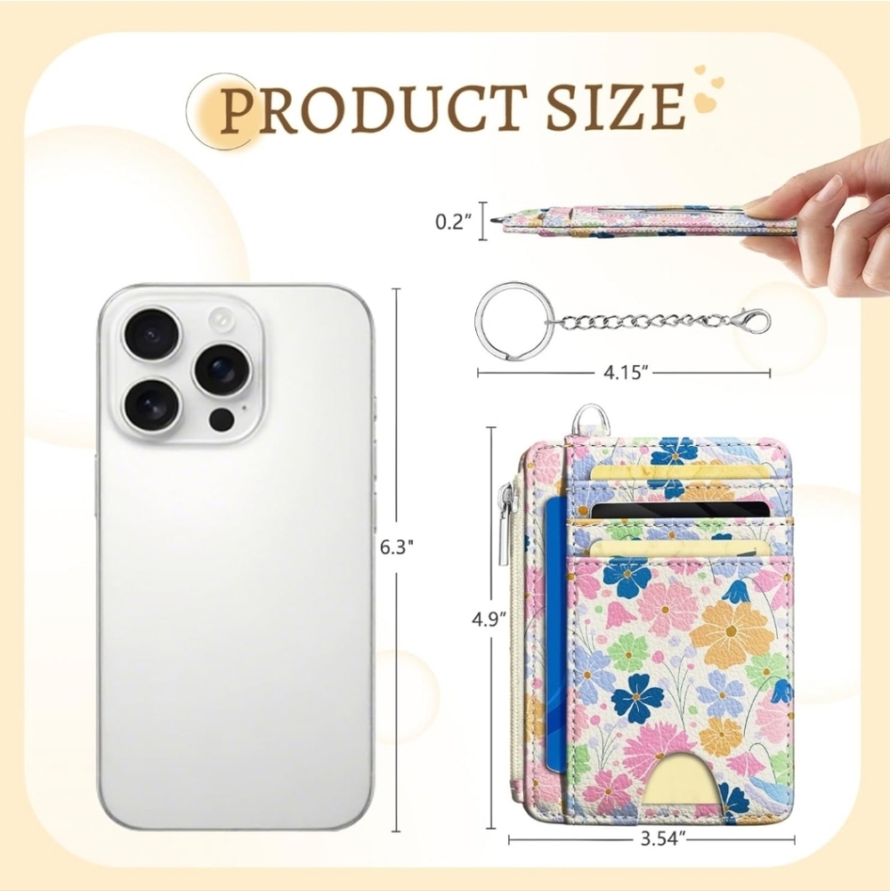 Floral Card Organizer with ID Window - Picture 5 of 7